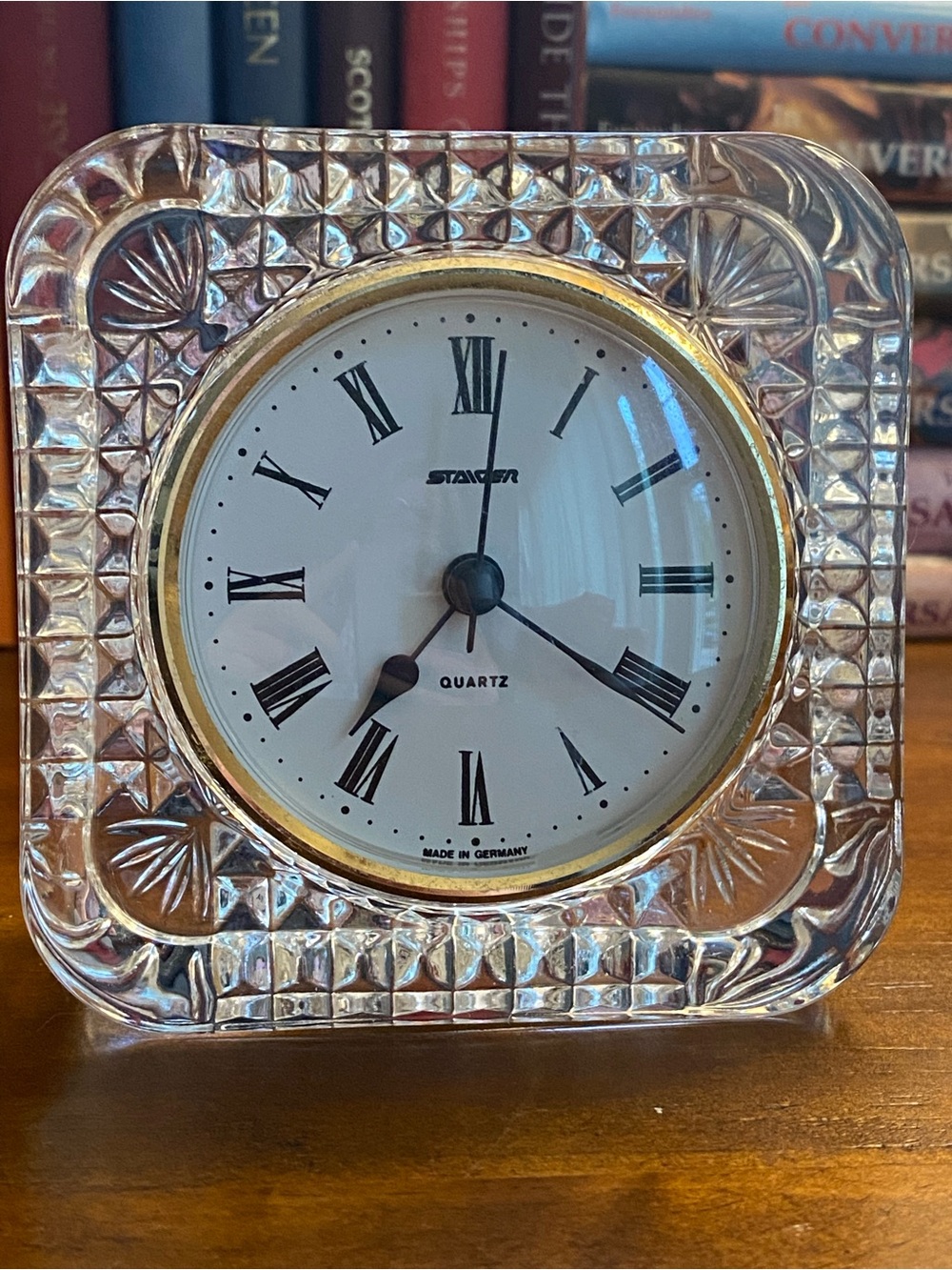Vintage Staiger Crystal Encased Quartz Desk Clock